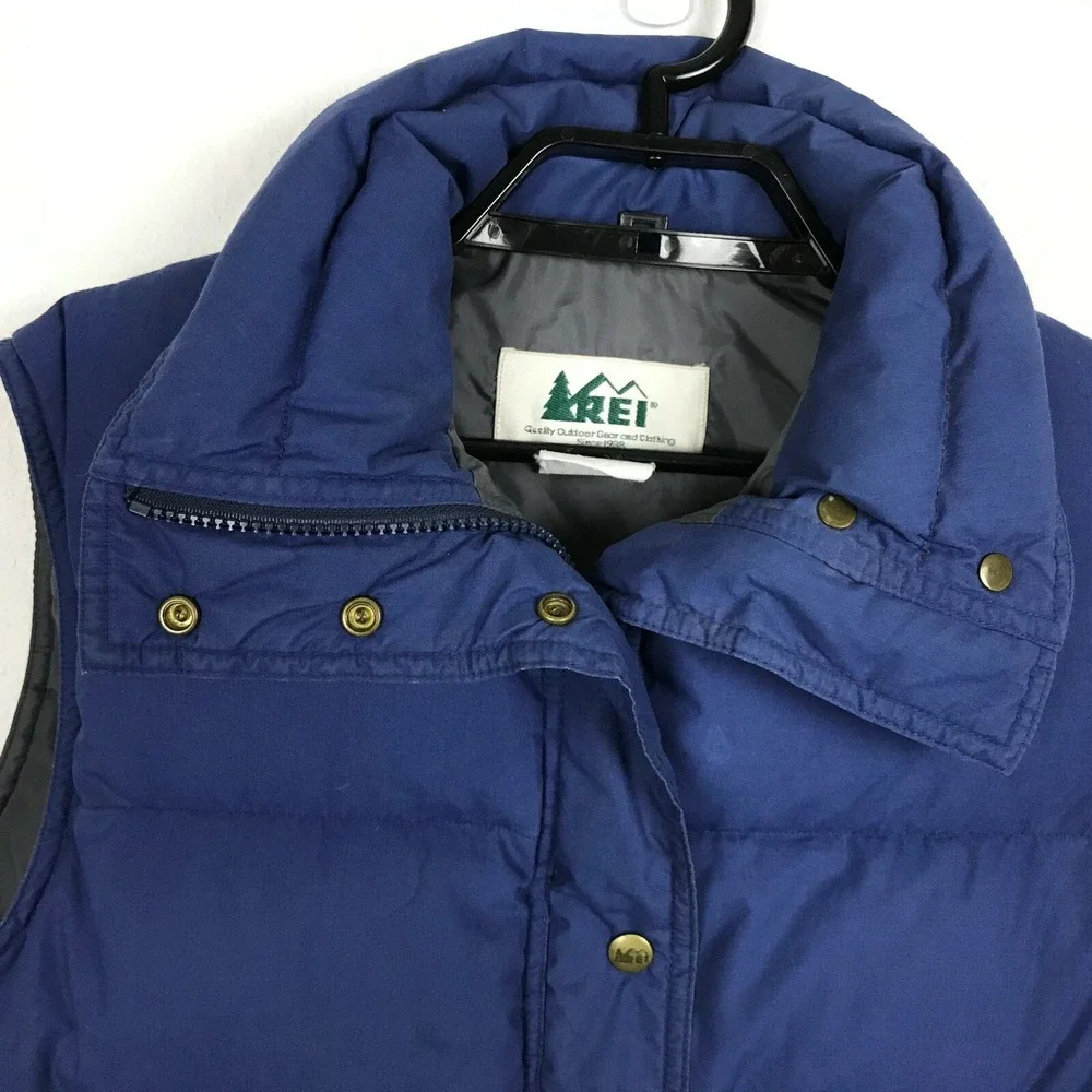 Youth Girls Rei Vest Coat Quilted Down Size 12 Blue Sleeveless Pockets - Picture 3 of 8